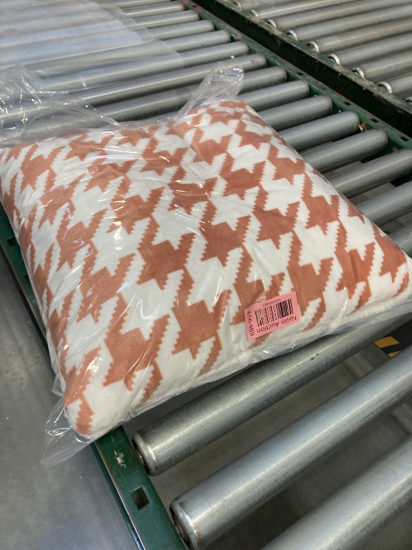 Photo 2 of Printed plush Houndstooth Pillow Square Throw Pillow with Faux Shearling Reverse - Threshold™