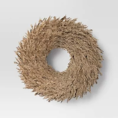 Photo 1 of Pampas Preserved Dried Wreath Brown - Threshold 21"