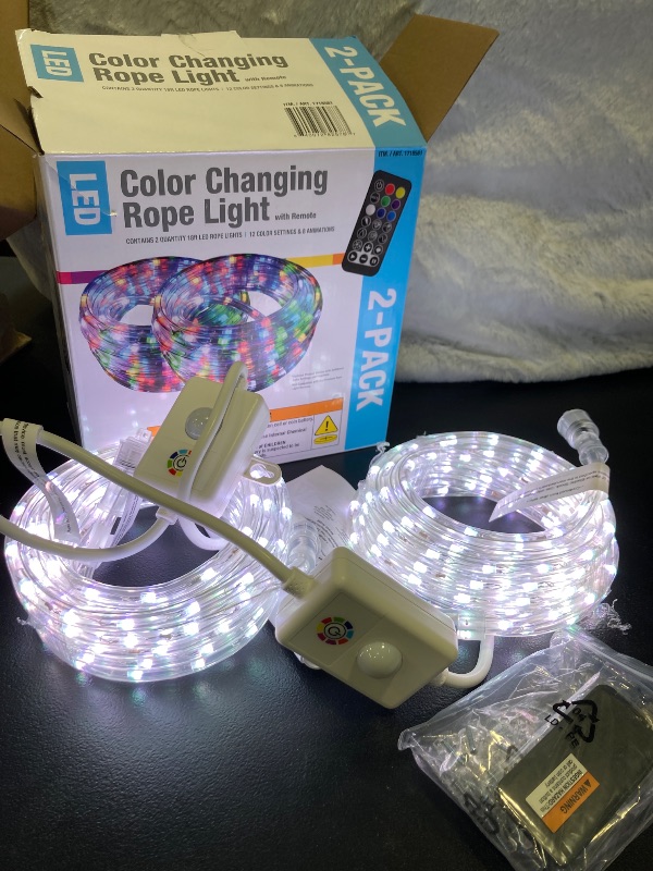 Photo 1 of Intertek LED Color Changing Rope Light with Remote, 18 Foot (Pack of 2)