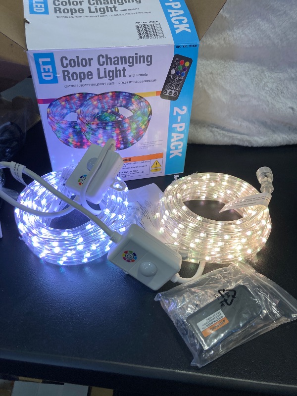 Photo 2 of Intertek LED Color Changing Rope Light with Remote, 18 Foot (Pack of 2)