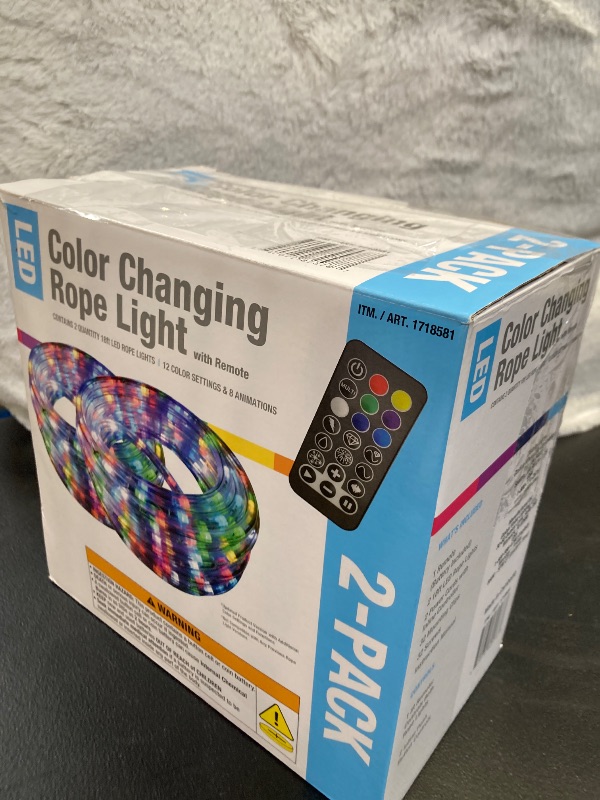 Photo 3 of LED Color Changing 18 Ft, Rope Light with Remote, 2-pack