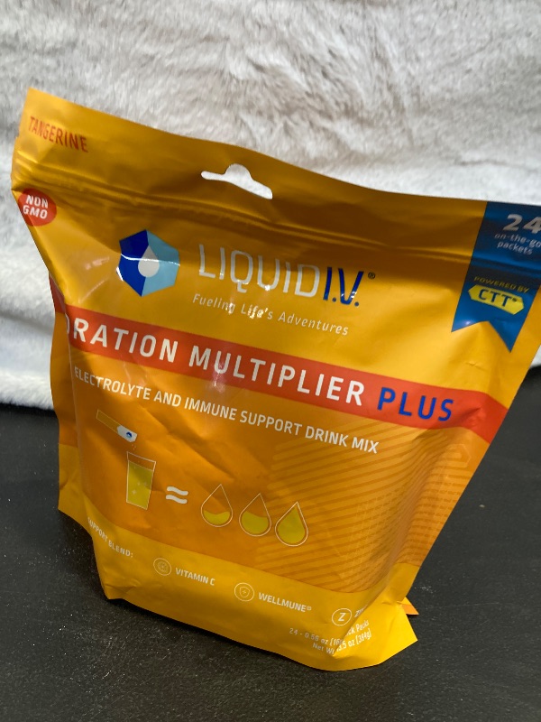 Photo 2 of exp date 03/2025-Liquid I.v. Hydration Multiplier Plus Immune Support, 24 Serving Stick Packs, Size: 13.55 oz, Orange