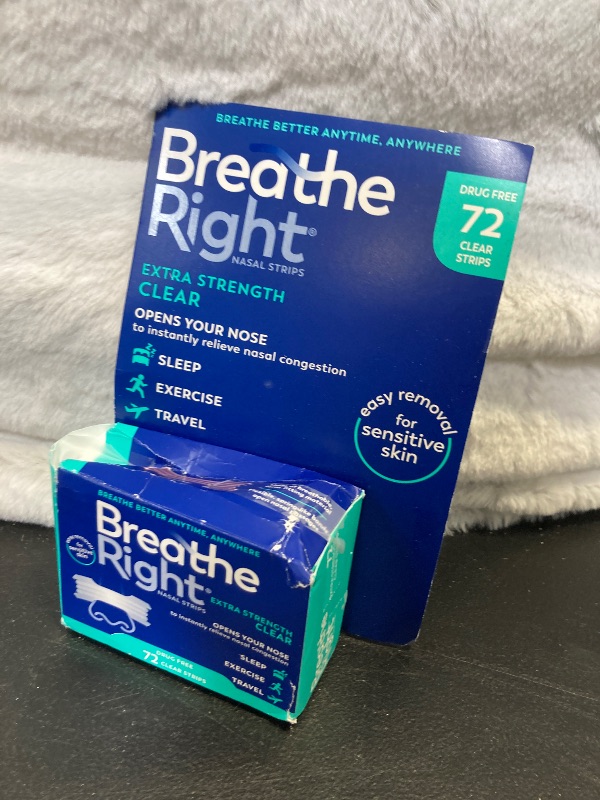 Photo 1 of Breathe Right Extra Strength 72 Clear Nasal Strips