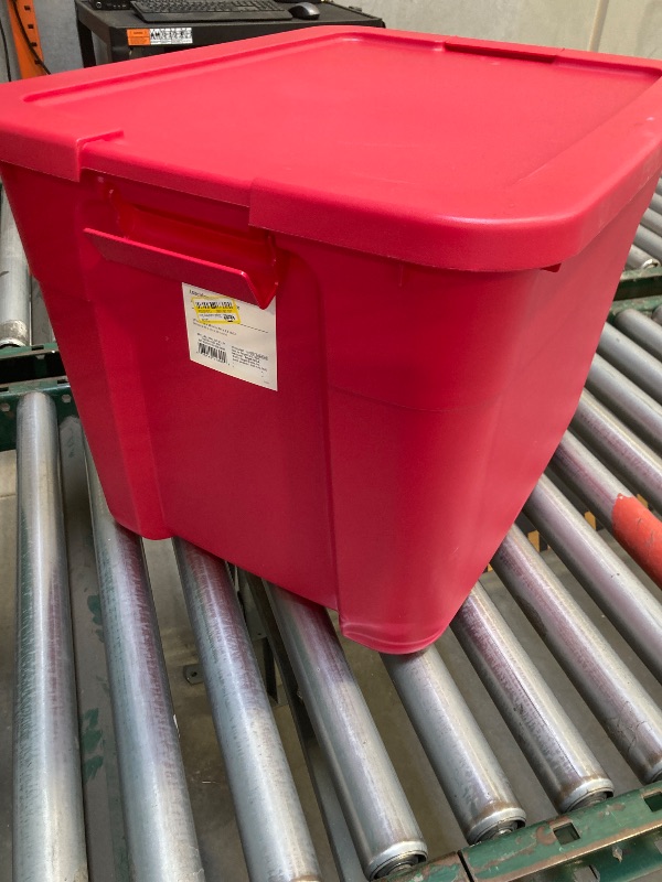 Photo 2 of 20gal Latching Storage Tote - Rocket Red - Brightroom™: Stackable Plastic Utility Tub