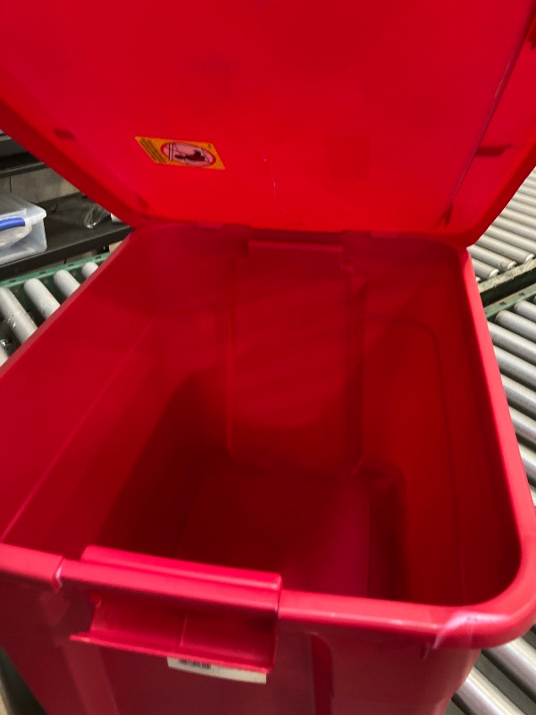 Photo 3 of 20gal Latching Storage Tote - Rocket Red - Brightroom™: Stackable Plastic Utility Tub