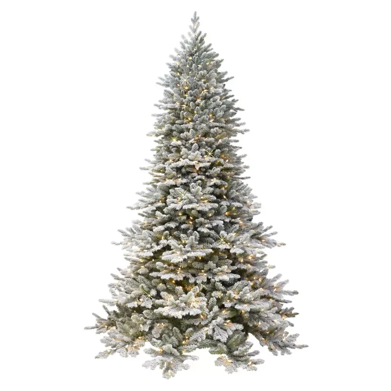 Photo 1 of 7.5ft Puleo Pre-Lit Full Flocked Royal Majestic Douglas Fir Down-Swept: 800 Clear Incandescent Lights