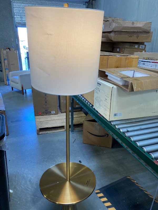 Photo 2 of Modern Floor Lamp with Table Brass - Threshold