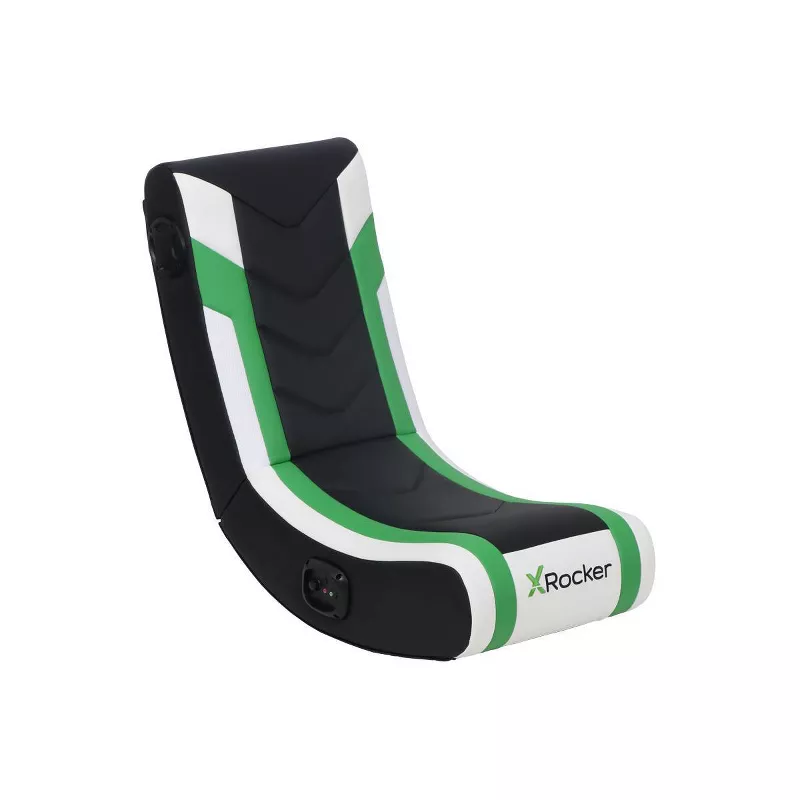 Photo 1 of X Rocker Horizon RGB Lighting 2.0 Wired Floor Rocker Gaming Chair Green/Black/White
