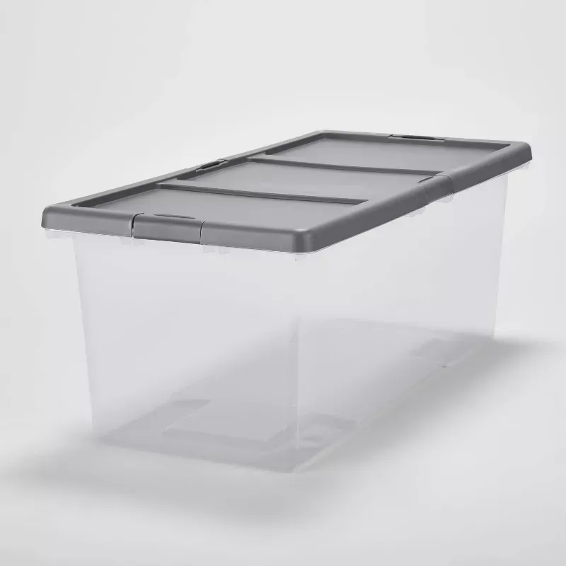Photo 1 of Extra Large Latching Clear Storage Box - Brightroom™: Stackable Utility Tote with Built-In Handles, 100qt Capacity
