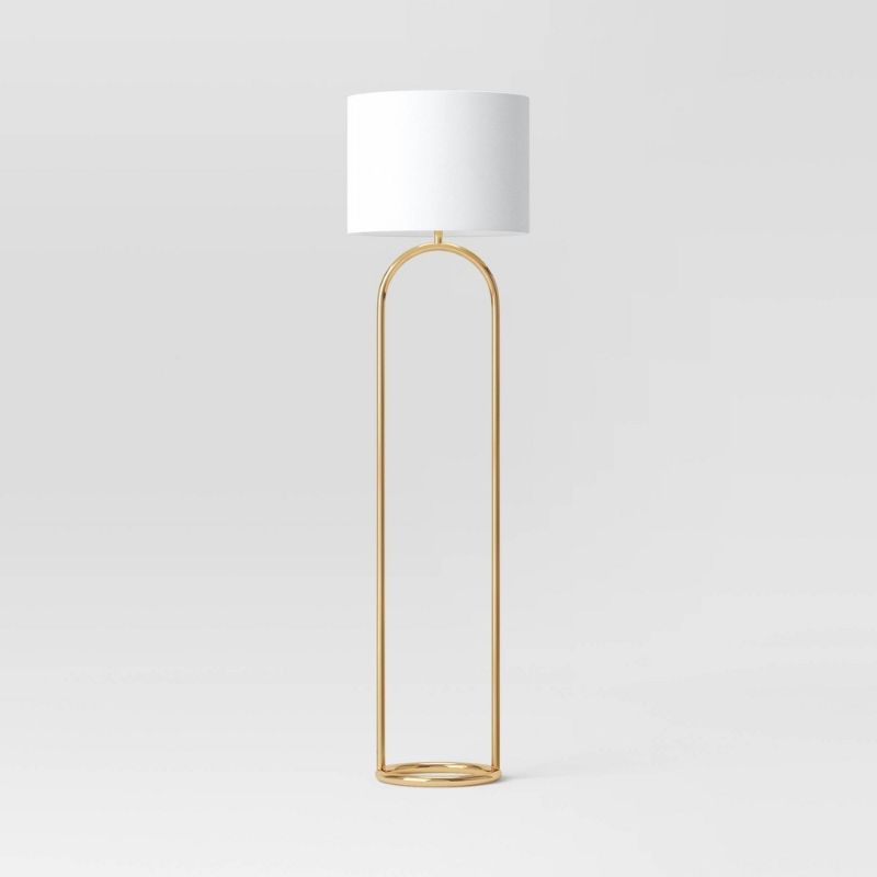 Photo 1 of 60.5"x17" Ring Base Floor Lamp Brass (Includes LED Light Bulb) - Threshold™
