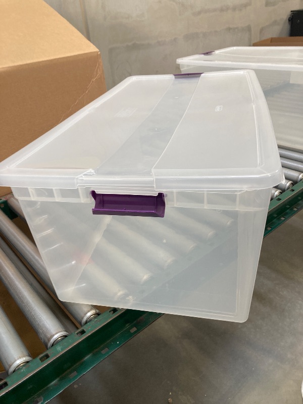 Photo 2 of Sterilite 110qt Clear View Storage Bin with Latch Purple
