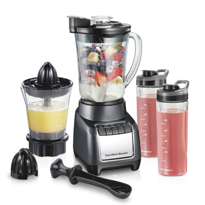 Photo 3 of ONLY ACCESSORIES- MISSING ACTUAL BLENDER Hamilton Beach 3 in 1 Blend & Juice Glass 5-Speed Blender System Black 53524: Juicer, Smoothie Maker, Dishwasher Safe
