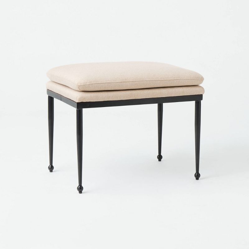 Photo 1 of Edgehill Pillow Top Ottoman with Metal Legs Beige - Threshold™ Designed with Studio McGee
