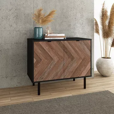 Photo 1 of Manhattan Comfort Liam Mid - Century Modern 2 Shelf Accent Cabinet
