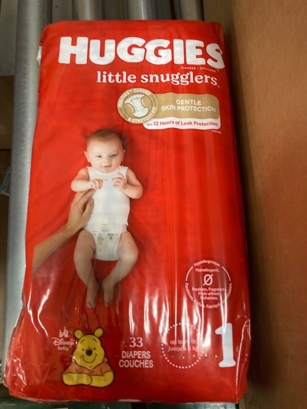 Photo 2 of Huggies Little Snugglers Baby Diapers SIZE 1- 33 COUNT