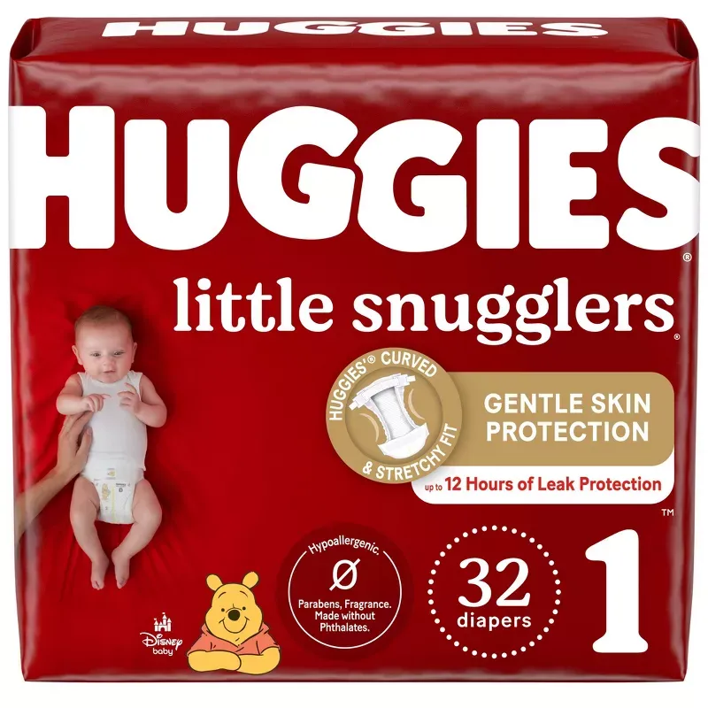 Photo 1 of Huggies Little Snugglers Baby Diapers SIZE 1- 33 COUNT