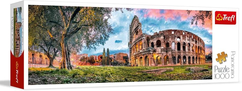 Photo 1 of Trefl Panorama Colosseum at Dawn 1000 Piece Jigsaw Puzzle Red 27"x19" Print, DIY Puzzle, Creative Fun, Classic Puzzle for Adults and Children from 12 Years Old
