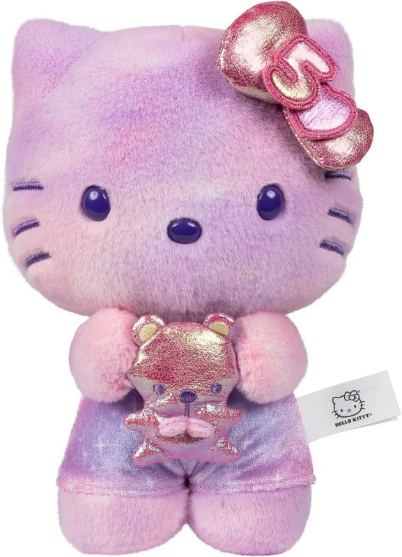 Photo 1 of Hello Kitty and Friends, 50th Anniversary 8-inch Hello Kitty Plush with 50th Anniversary Teddy Bear - 5 Decades of Friendship - Officially Licensed Sanrio Product from Jazwares
