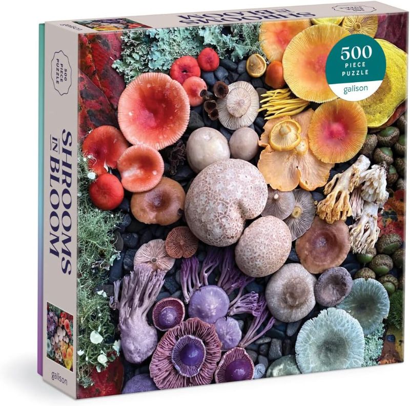 Photo 1 of Galison Shrooms in Bloom 500 Piece Puzzle from Galison - 20" x 20" Puzzle, Bright and Bold Artwork, Thick and Sturdy Pieces, Fun and Challenging Activity for Adults, Makes a Great Gift!
