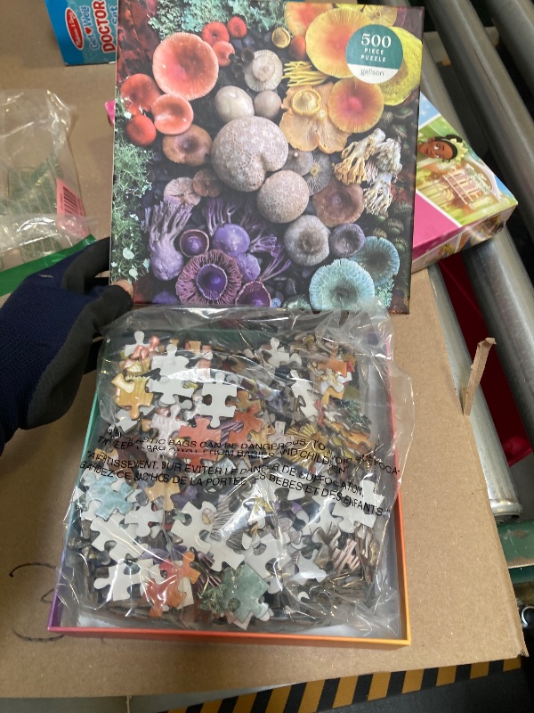 Photo 1 of Galison Shrooms in Bloom 500 Piece Puzzle from Galison - 20" x 20" Puzzle, Bright and Bold Artwork, Thick and Sturdy Pieces, Fun and Challenging Activity for Adults, Makes a Great Gift!
