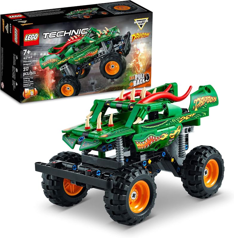 Photo 1 of LEGO Technic Monster Jam Dragon Monster Truck Toy for Boys and Girls, 2in1 Racing Pull Back Car Toys for Off Road Stunts, Kids Birthday Gift Idea, Great Activity for Kids, 42149
