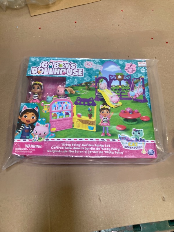 Photo 2 of Gabby's Dollhouse KittyFairy Garden Party, 18-Piece Playset with 3 Toy Figures, Surprise Toys Dollhouse Accessories, Kids Toys for Girls Boys 3 Plus