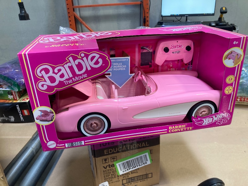 Photo 2 of Hot Wheels RC Barbie Corvette Remote Control Car from Barbie: The Movie