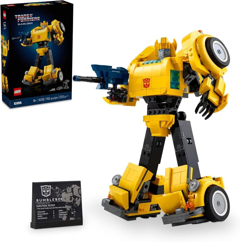 Photo 1 of LEGO Icons Transformers Bumblebee Action Figure, Collectible Robot Gift for Adults, Movie Themed Model Building Set for Sci-Fi Enthusiasts and Transformers Fans, Converts to Vehicle Mode, 10338
