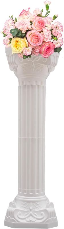 Photo 1 of White Roman Pillar Set, Wedding Pillars, Roman Columns, Flower Pot Columns and Pillars, Hollow Column Flower Stand for Wedding Party Event Decor