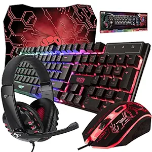 Photo 1 of Gaming Keyboard and Mouse and Mouse pad and Gaming Headset, Wired LED RGB Backlight Bundle for PC Gamers and Xbox and PS4 Users - 4 in 1 Edition Hornet RX-250