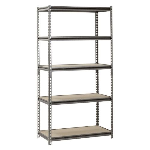 Photo 1 of 5-Tier Boltless Steel Garage Storage Shelving Unit in Silver Vein ( 48 in. W X 72 in. H X 18 in. D)
