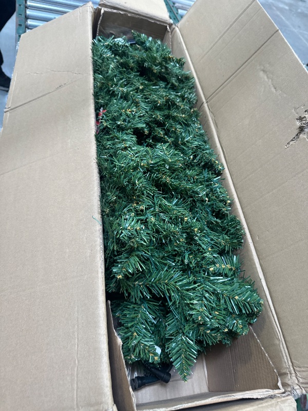 Photo 2 of National Tree Company Artificial Pre-Lit Slim Christmas Tree, Green, Kingswood Fir, Multicolor Lights, Includes Stand, 6.5 Feet
