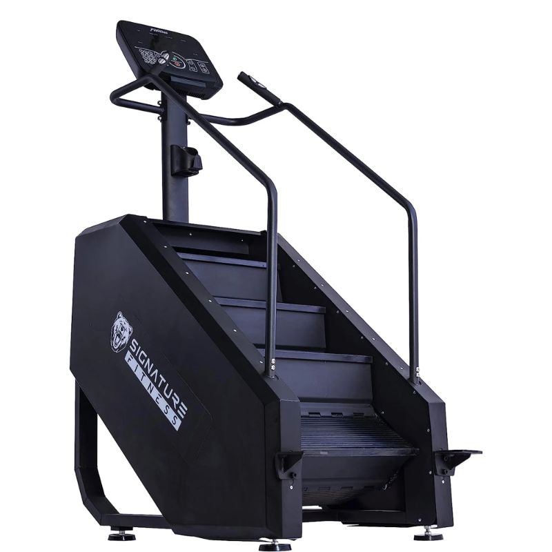 Photo 1 of Signature Fitness Adjustable Resistance Continuous Climber Exercise Stair Stepper, Alloy Steel Black, 418 lb
