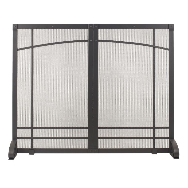 Photo 1 of Amherst Iron Black Steel Single-Panel Fireplace Screen