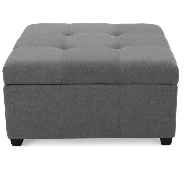 Photo 1 of Carlsbad Dark Grey Storage Ottoman
