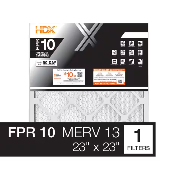 Photo 1 of 23 in. x 23 in. x 1 in. Premium Pleated Air Filter FPR-10, MERV-13


