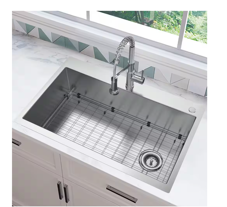 Photo 2 of Professional Zero Radius 36 in. Drop-In Single Bowl 16 Gauge Stainless Steel Kitchen Sink with Accessories

