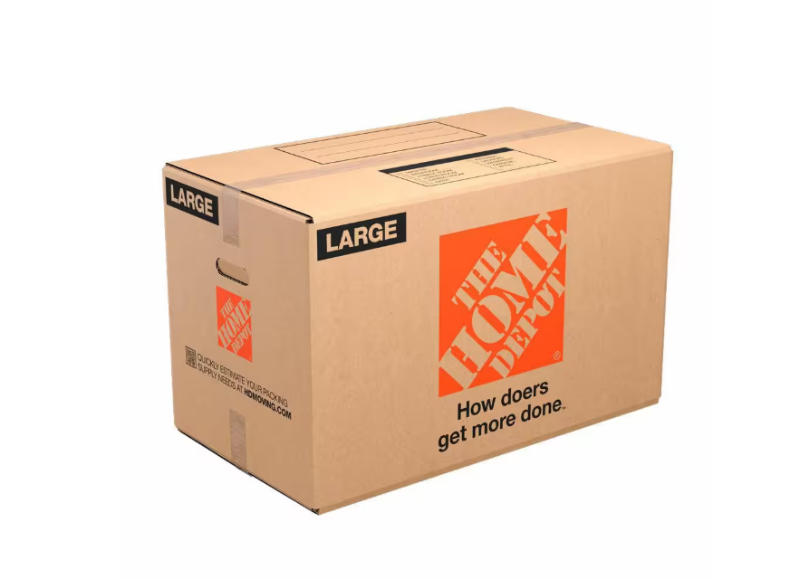 Photo 1 of 27 in. L x 15 in. W x 16 in. D Large Moving Box with Handles (10-Pack)

