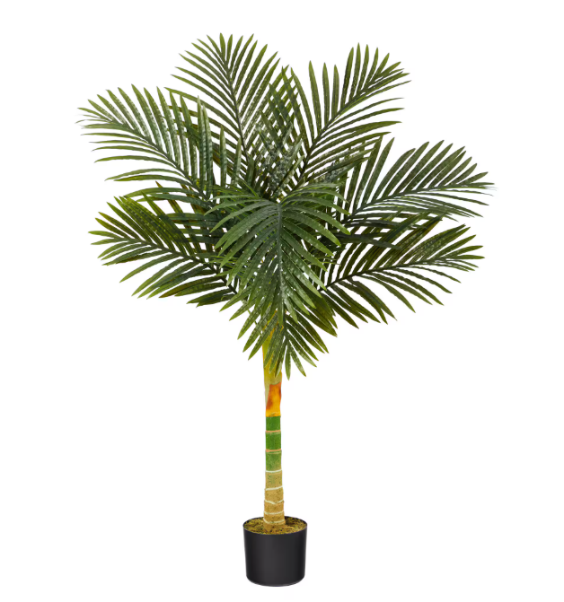 Photo 1 of 4ft. Single Stalk Golden Cane Artificial Palm Tree
