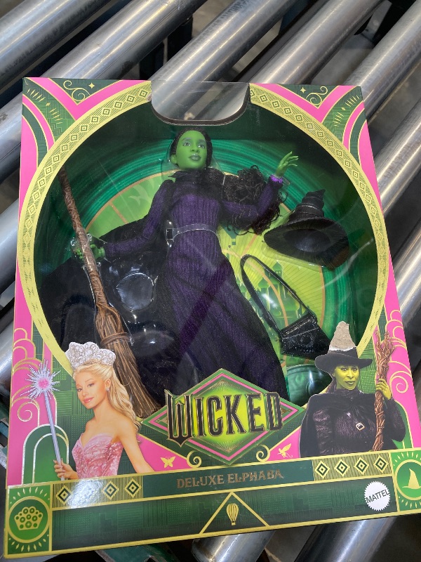 Photo 3 of Mattel Universal Wicked Deluxe Elphaba Fashion Doll & Accessories, Movie-Inspired Look with Braided Hair & Posability