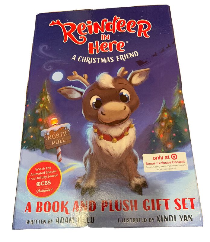 Photo 1 of Reindeer in Here a Christmas Friend Book Plush Set Exclusive New with Tag
