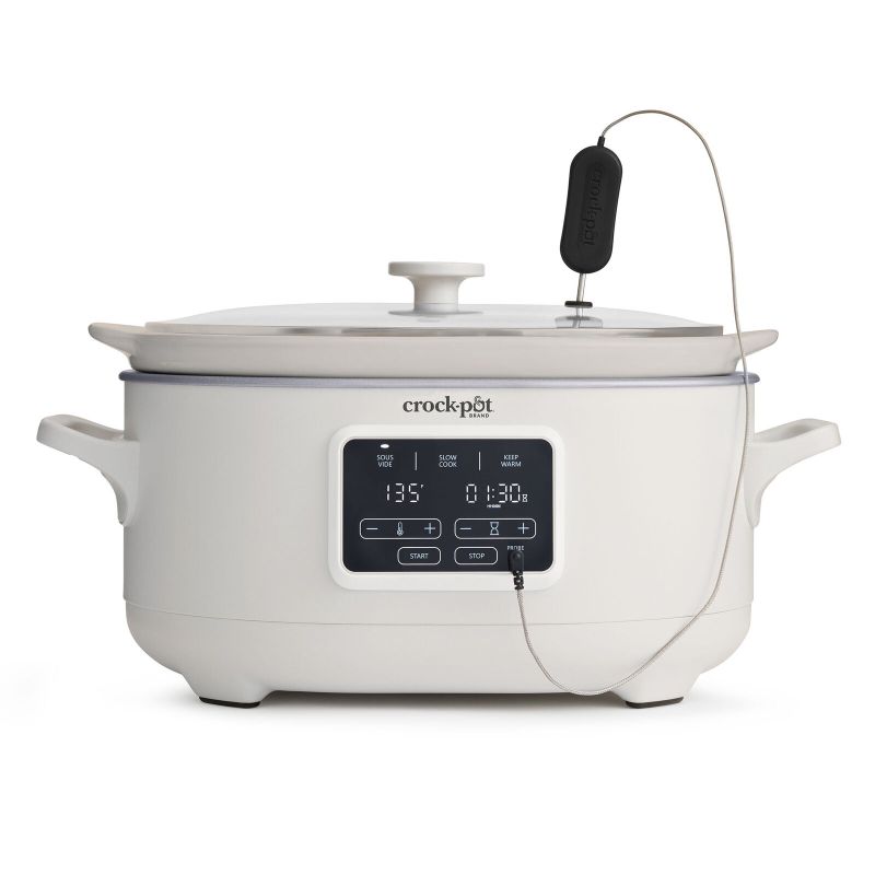 Photo 1 of Crock-Pot 6qt Programmable Slow Cooker with Sous Vide - Oat Milk Ivory: Digital Timer, Automatic Shut-Off, 280W
