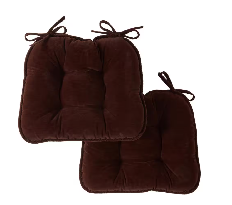 Photo 2 of Omaha Bitter Corduroy Reversible Chair Pad (Set of 2)
