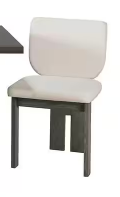 Photo 3 of 3 Rectangle Chair Set, Gray  Top Dining Set Seats with 3-Beige Linen Upholstered Chairs
