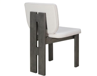 Photo 1 of 3 Rectangle Chair Set, Gray  Top Dining Set Seats with 3-Beige Linen Upholstered Chairs
