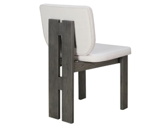 Photo 2 of 3 Rectangle Chair Set, Gray  Top Dining Set Seats with 3-Beige Linen Upholstered Chairs


