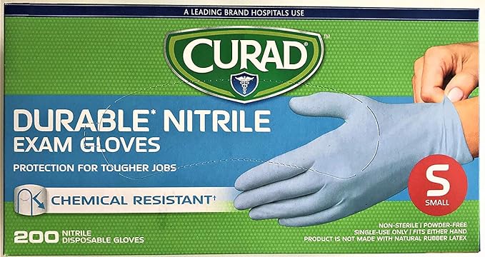 Photo 1 of Curad - CURNT1RH Disposable Nitrile Exam Gloves Small, 200 Count