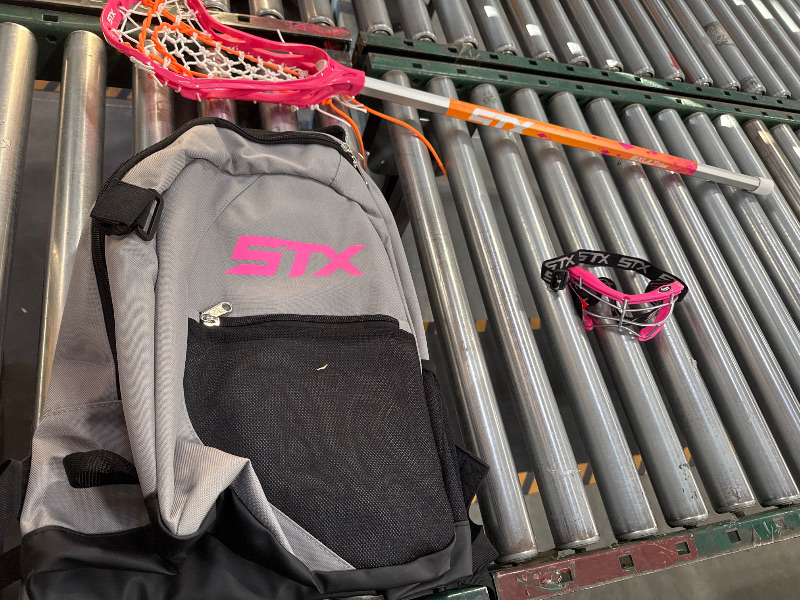 Photo 2 of STX Exult Rise Girl's Lacrosse Starter Set with Stick, Goggles & Backpack, Pink