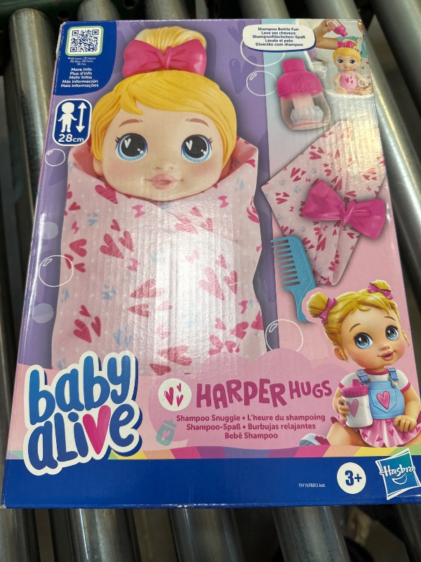 Photo 2 of Baby Alive Shampoo Snuggle Harper Hugs Blonde Hair 11 Inch Water Baby Doll Playset, Toys for 3 Year Old Girls & Boys & Up