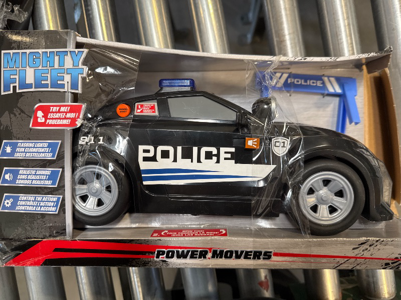 Photo 2 of Mighty Fleet Power Movers 15" Interactive Police Car Toy w/Lights & Sounds, Working Spotlight, Realistic Design & Batteries Included - Age 3+